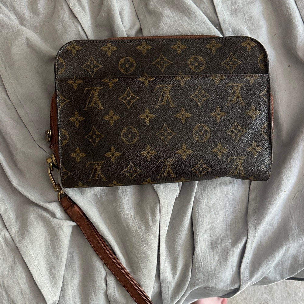 Louis Vuitton Brown Monogram Wristlet Clutch